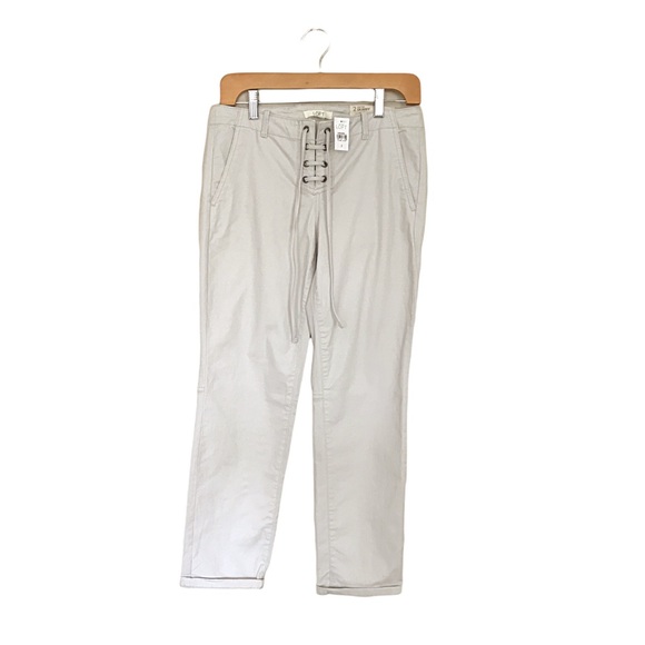 LOFT Marisa Skinny Pants Tan Cotton Size 2 New With Tags Ivory Casual - Picture 4 of 7